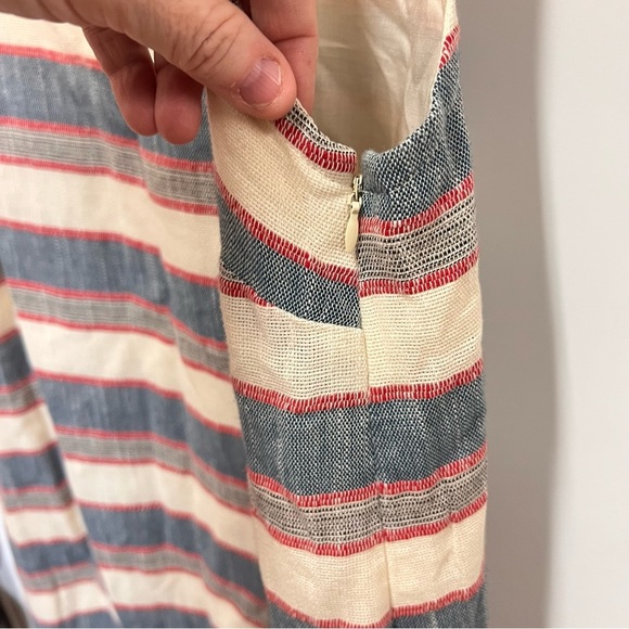 Chelsea & Theodore Striped Shift Fringe Hem Dress size 12 - Picture 5 of 11